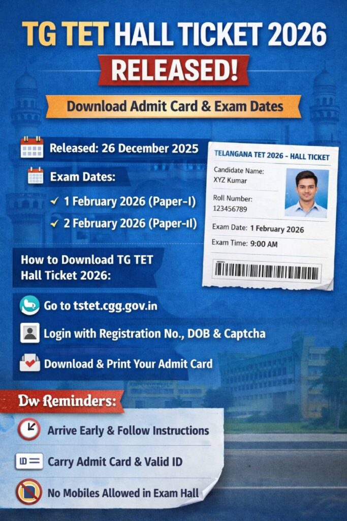 TG TET Hall Ticket 2026 Released