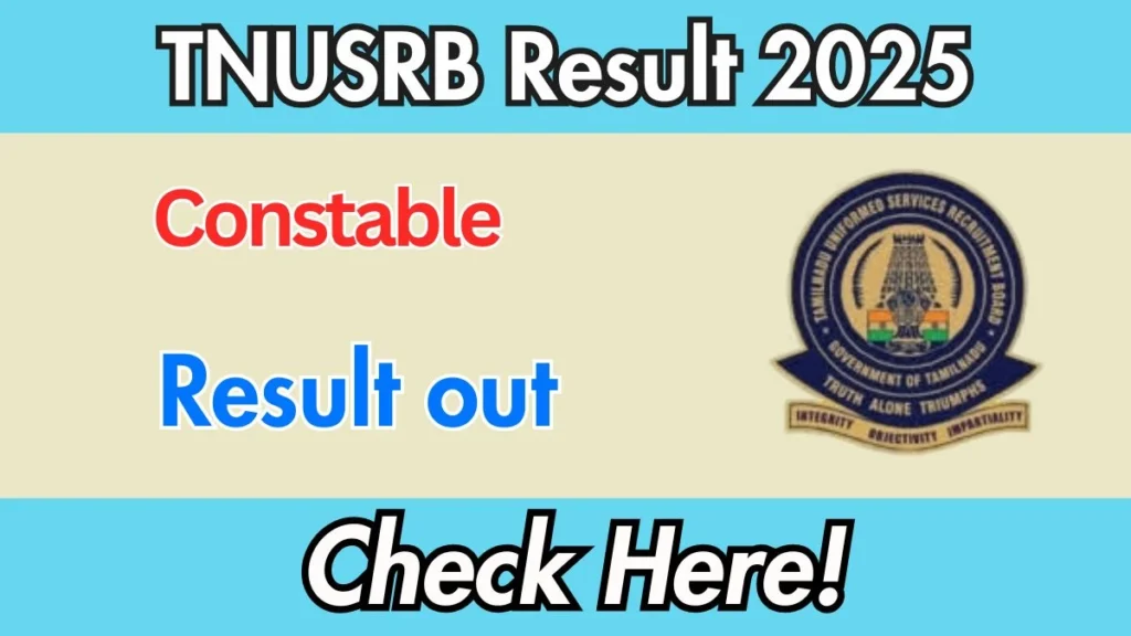 TNUSRB Constable Cut Off 2025 Out