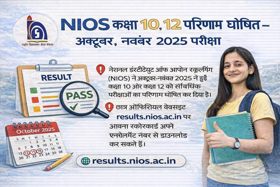 NIOS Class 10,12 Result Declared For October, November 2025 Exams