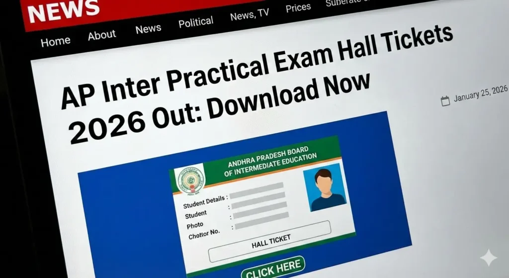 एपी इंटर प्रैक्टिकल परीक्षा हॉल टिकट 2026 जारी