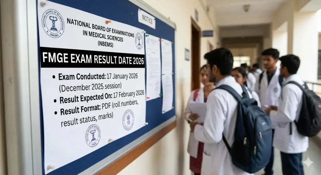 FMGE 2026 परीक्षा परिणाम तिथि – दिसंबर 2025 FMGE परिणाम