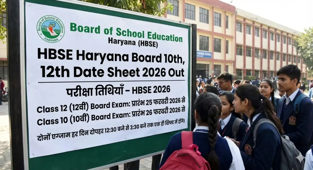 HBSE Haryana Board 10th, 12th Date Sheet 2026 Out