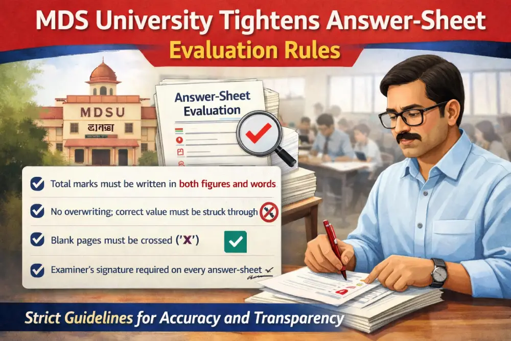 एमडीएस यूनिवर्सिटी परीक्षा मूल्यांकन नियम संशोधन