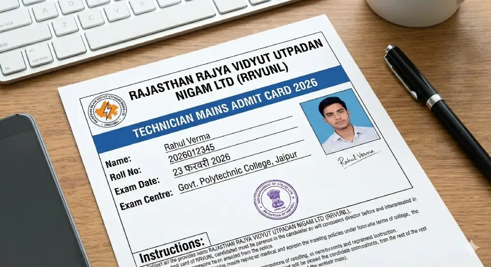 RRVUNL Technician Mains Admit Card 2026 OUT