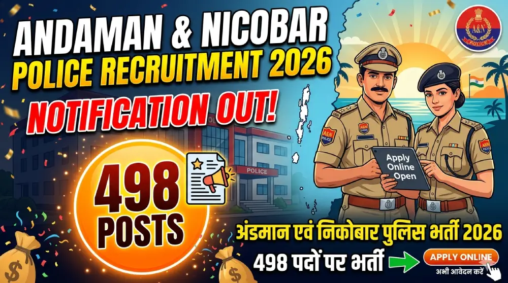 Andaman & Nicobar Police Recruitment 2026 Notification Out – 498 पदों पर भर्ती, Apply Online