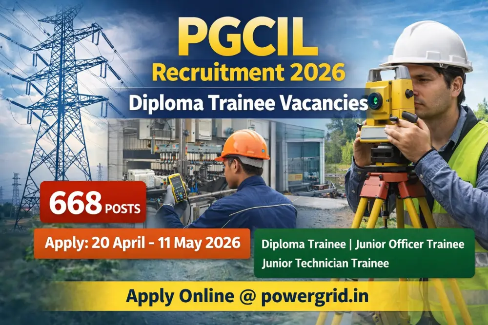 PGCIL Recruitment 2026 Notification Out: 668 पदों पर भर्ती