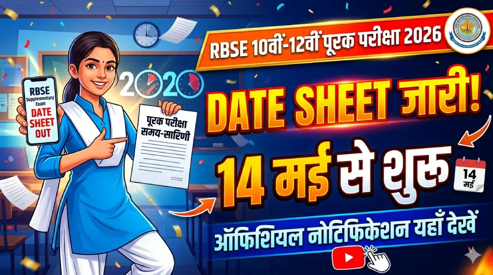 RBSE Supplementary Date Sheet 2026