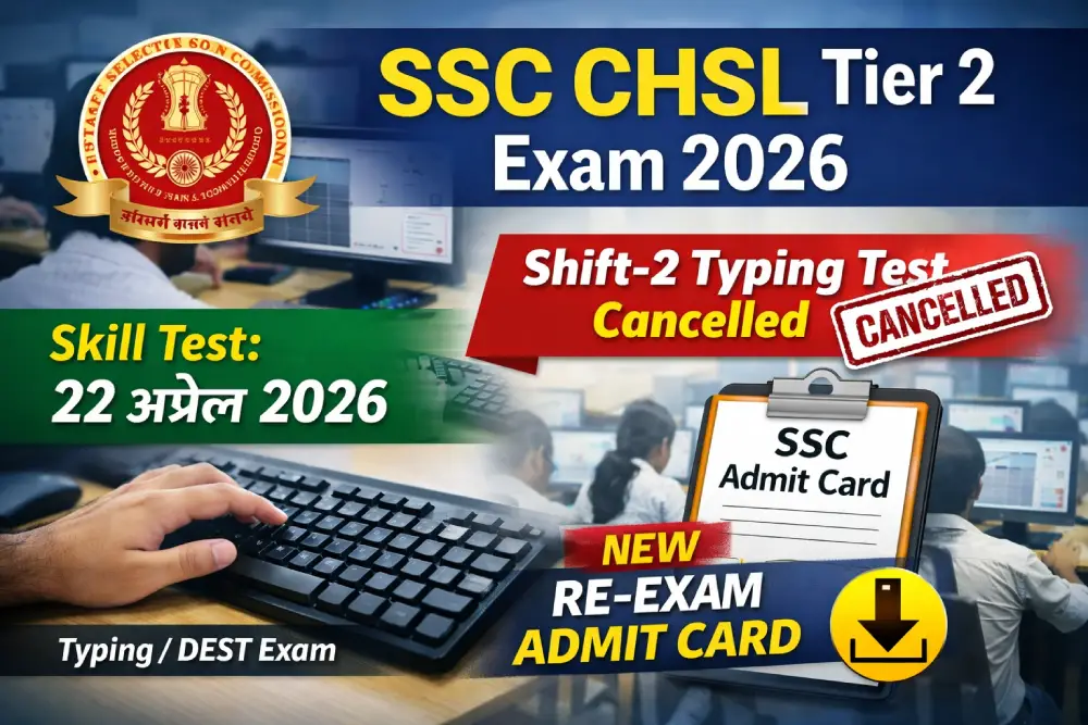 SSC CHSL Tier 2 Exam Date 2026: 22 अप्रैल को स्किल टेस्ट
