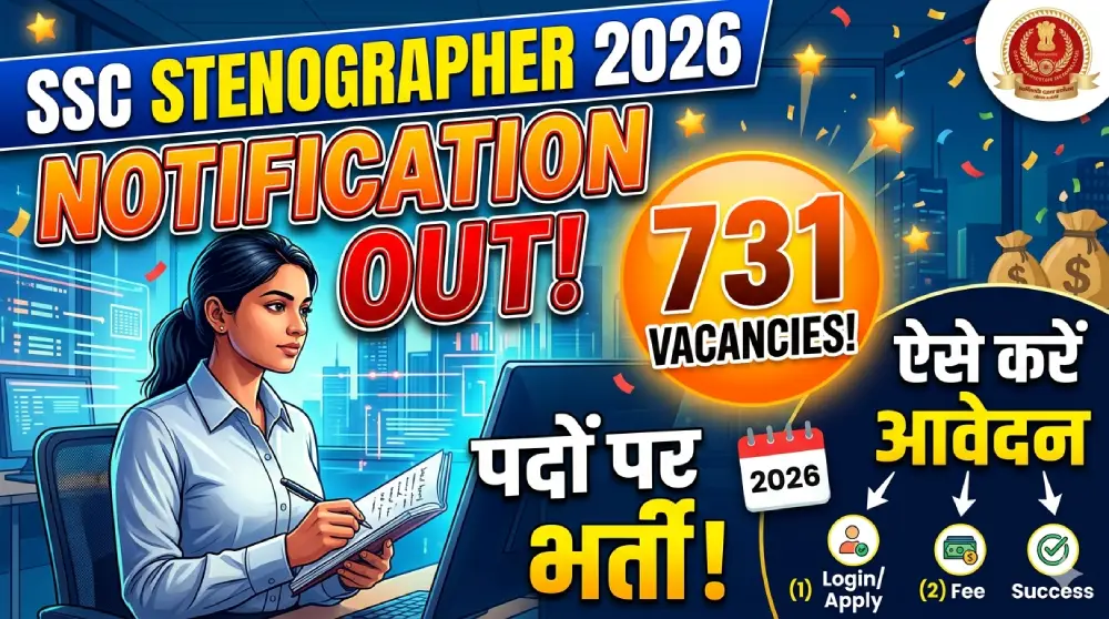 SSC Stenographer Recruitment 2026 Notification Out – 731 पदों पर भर्ती, ऐसे करें आवेदन