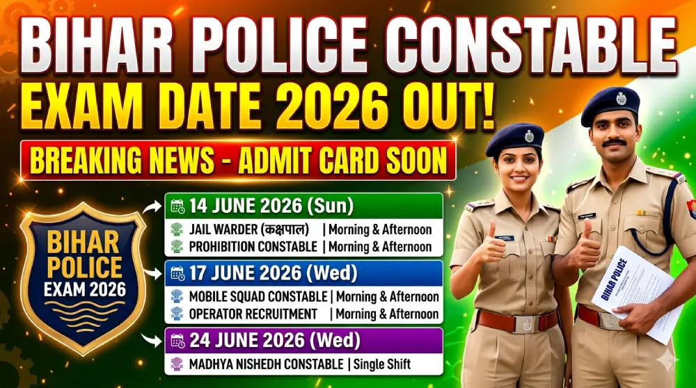 Bihar Police Constable Exam Date 2026 Out