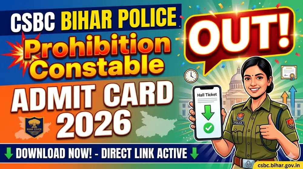 Bihar Police Prohibition Constable Admit Card 2026