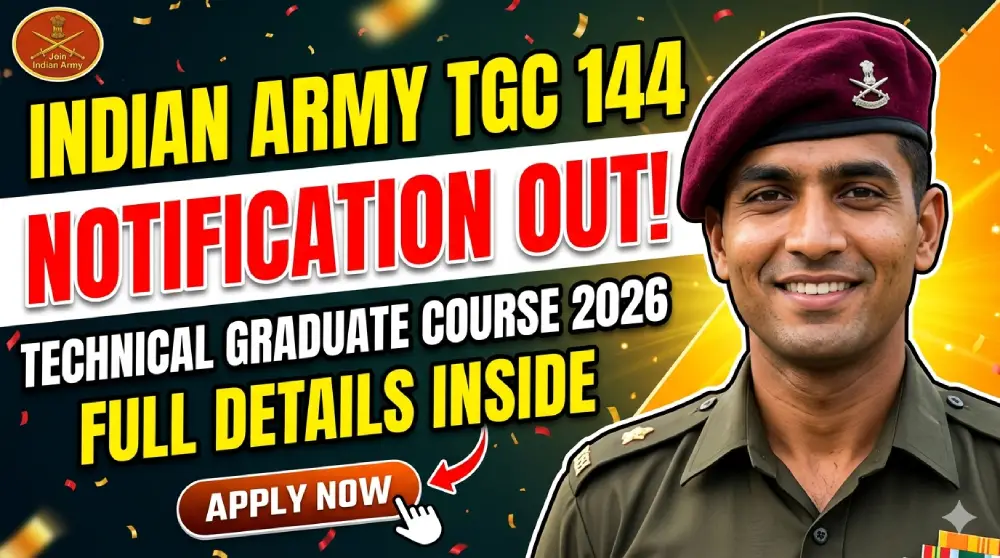 Indian Army TGC 144 Notification 2026 Out