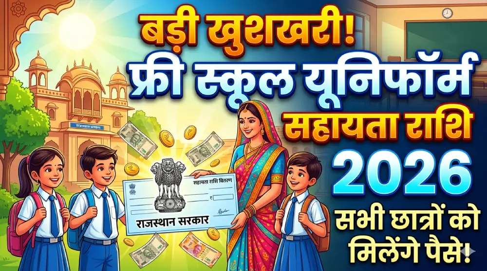 राजस्थान फ्री स्कूल यूनिफॉर्म सहायता राशि 2026