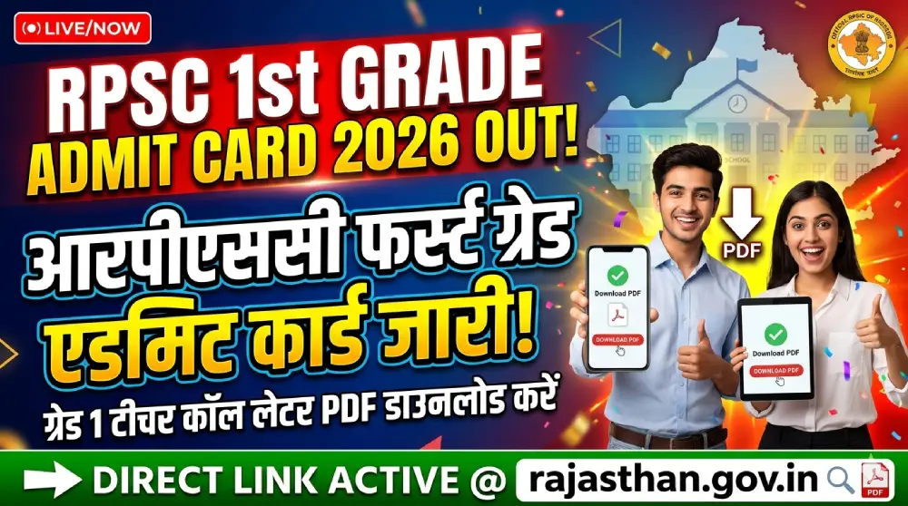 RPSC 1st Grade Admit Card 2026