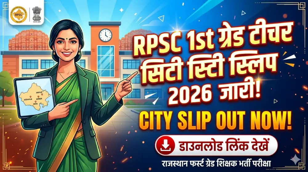 RPSC 1st Grade Teacher City Slip 2026