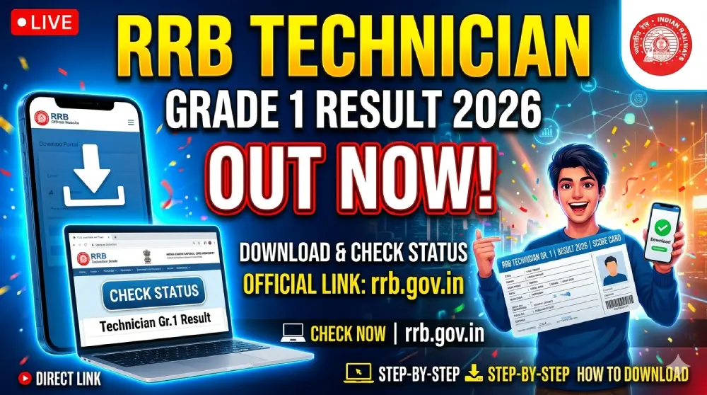 RRB Technician Grade 1 Result 2026 Out