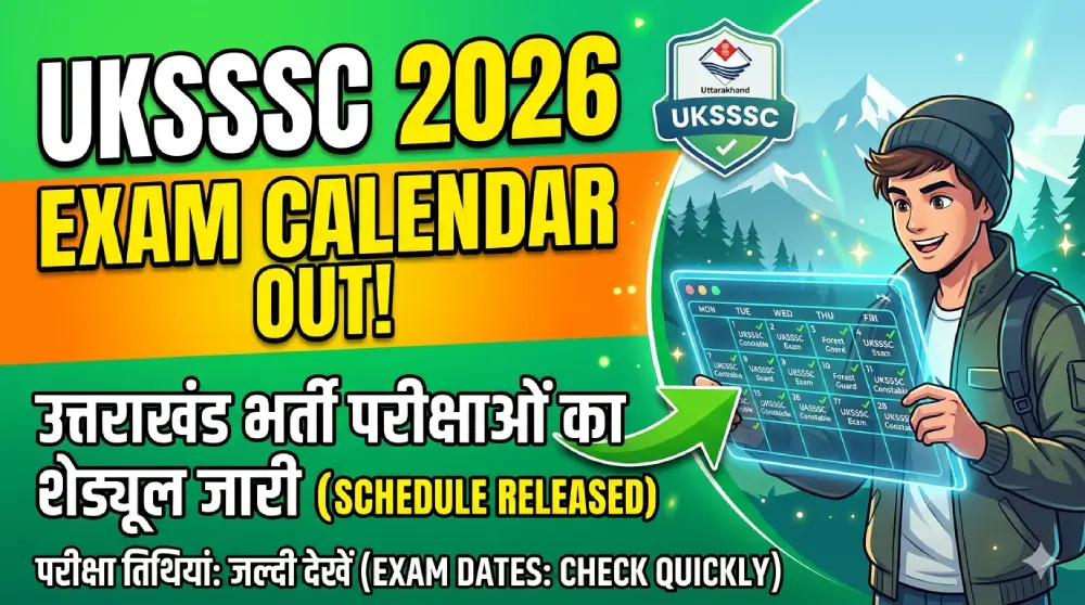 UKSSSC Exam Calendar 2026 Out