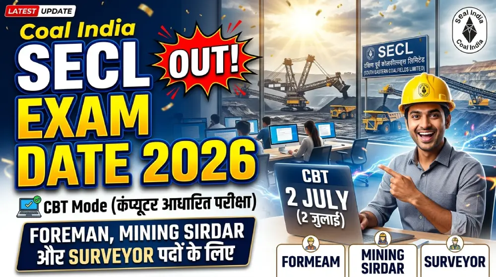 Coal India SECL Exam Date 2026