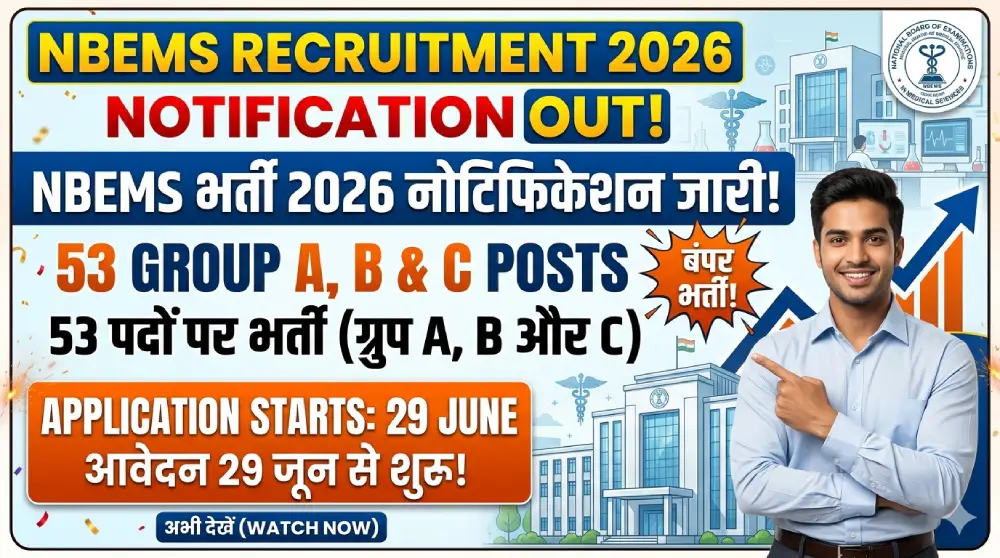 NBEMS Recruitment 2026 Notification