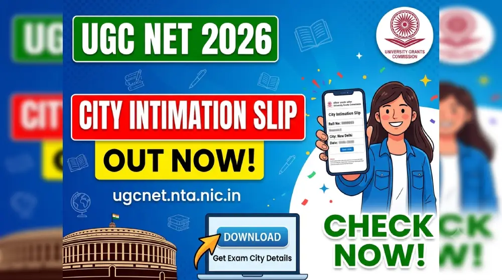 UGC NET City Intimation Slip 2026