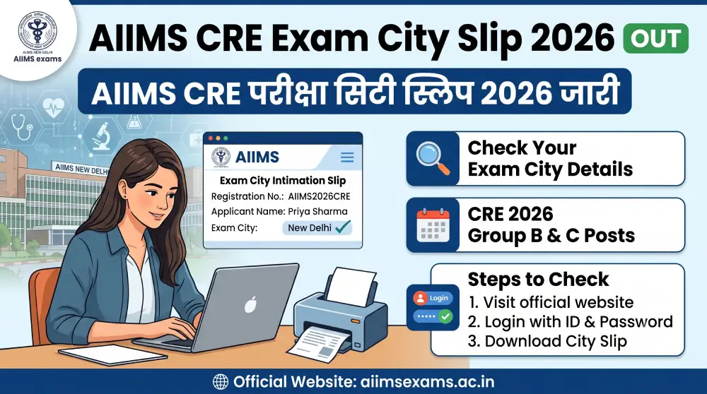 AIIMS CRE Exam City Slip 2026