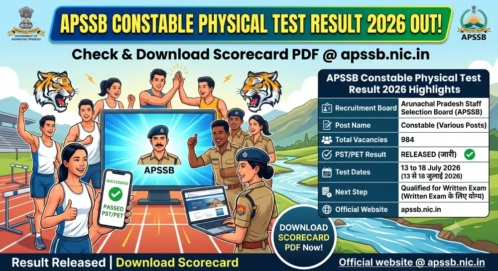 APSSB Constable Physical Test Result 2026