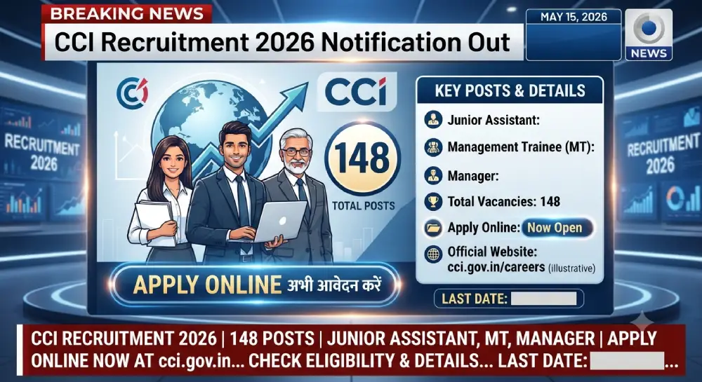CCI Recruitment 2026 Notification Out for 148 Posts, Apply Online for Junior Assistant, MT & Manager 10 CCI Recruitment 2026