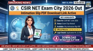 CSIR NET Exam City 2026