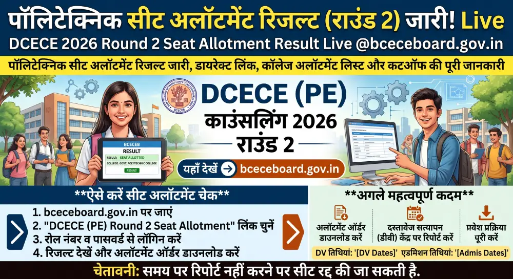 DCECE 2026 Round 2 Seat Allotment Result