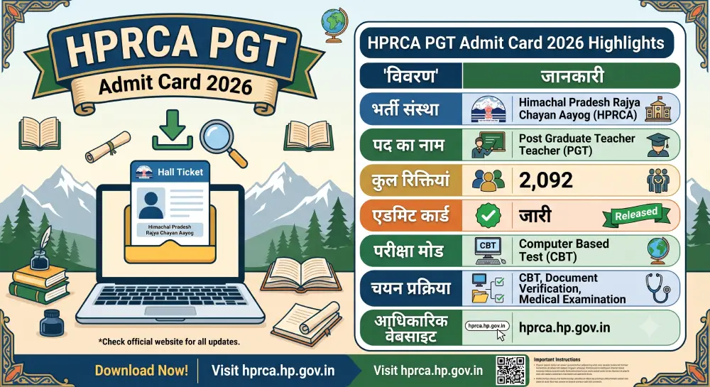 HPRCA PGT Admit Card 2026 Out @hprca.hp.gov.in, HP PGT Teacher Hall Ticket Download Link Active 4 HPRCA PGT Admit Card 2026