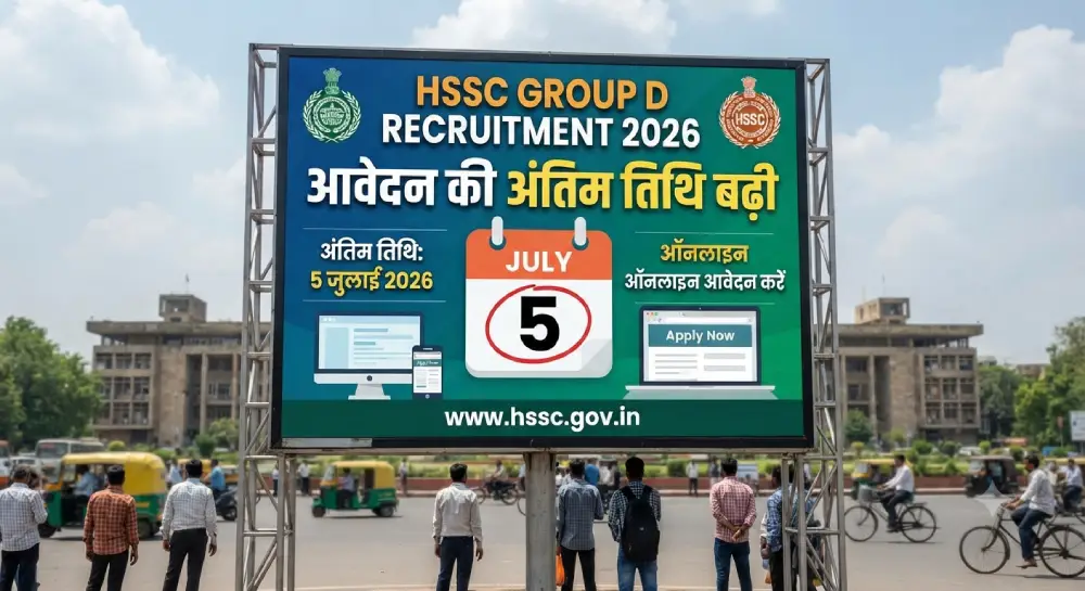 HSSC Group D Application Deadline Extended 2026: आवेदन की अंतिम तिथि बढ़ी, 5 जुलाई तक करें ऑनलाइन आवेदन 2 HSSC Group D Application Deadline Extended 2026