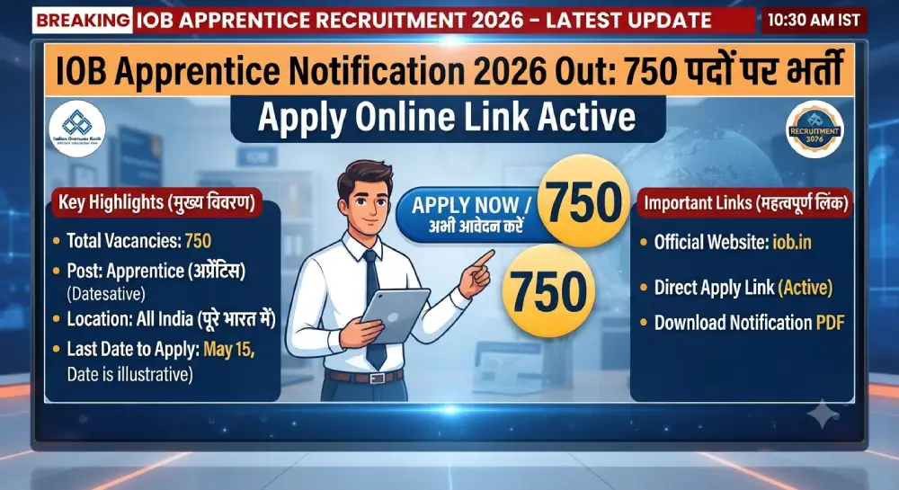IOB Apprentice Notification 2026