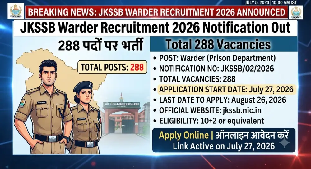 JKSSB Warder Recruitment 2026