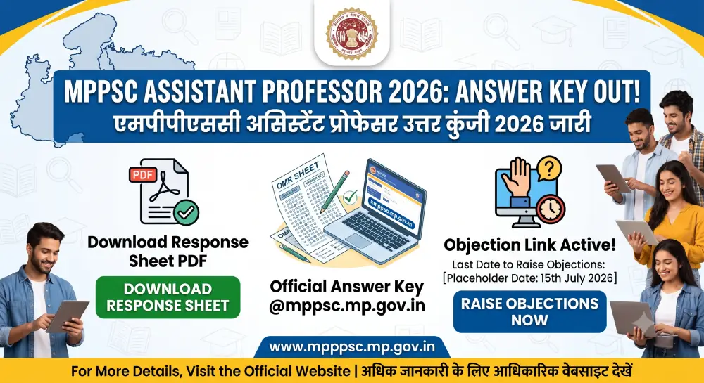 MPPSC Assistant Professor Answer Key 2026 Out @mppsc.mp.gov.in | Response Sheet PDF Download & Objection Link Active | एमपीपीएससी असिस्टेंट प्रोफेसर उत्तर कुंजी 2026 जारी 2 MPPSC Assistant Professor Answer Key 2026