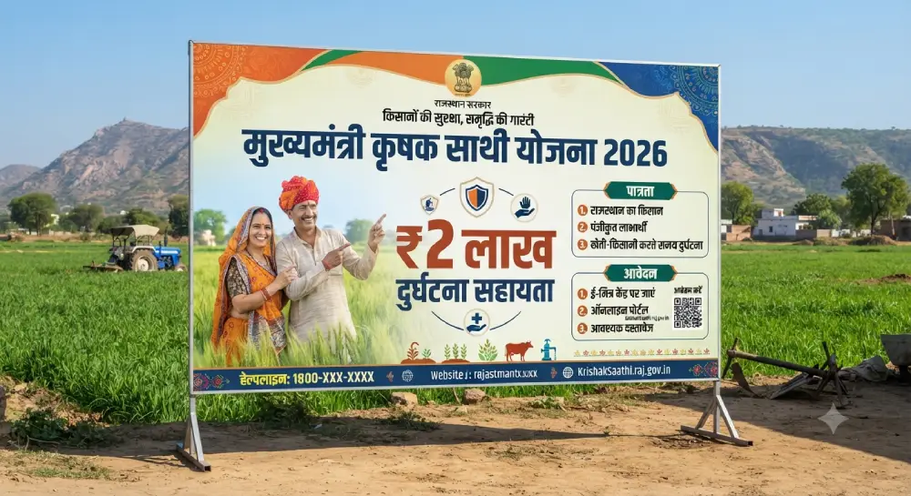 मुख्यमंत्री कृषक साथी योजना 2026 – ₹2 लाख दुर्घटना सहायता, पात्रता, आवेदन व सम्पूर्ण जानकारी 2 मुख्यमंत्री कृषक साथी योजना 2026