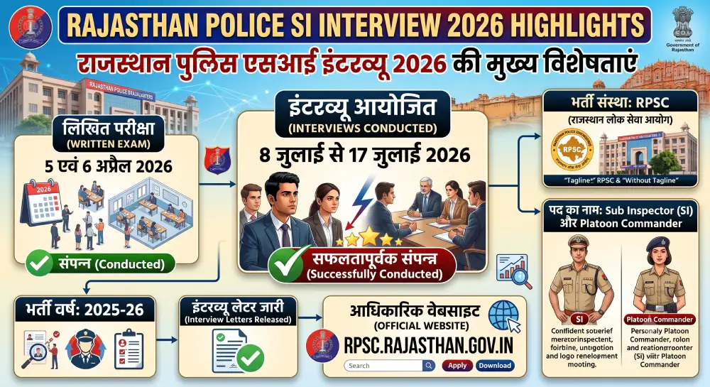 Rajasthan Police SI Interview Date 2026