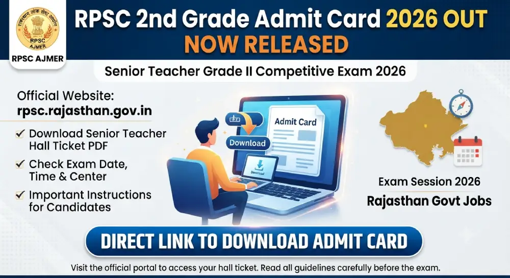 RPSC 2nd Grade Admit Card 2026 OUT @rpsc.rajasthan.gov.in, Download Senior Teacher Hall Ticket PDF 8 RPSC 2nd Grade Admit Card 2026