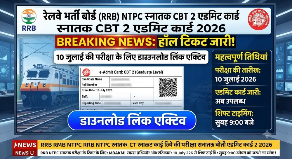 RRB NTPC Graduate CBT 2 Admit Card 2026