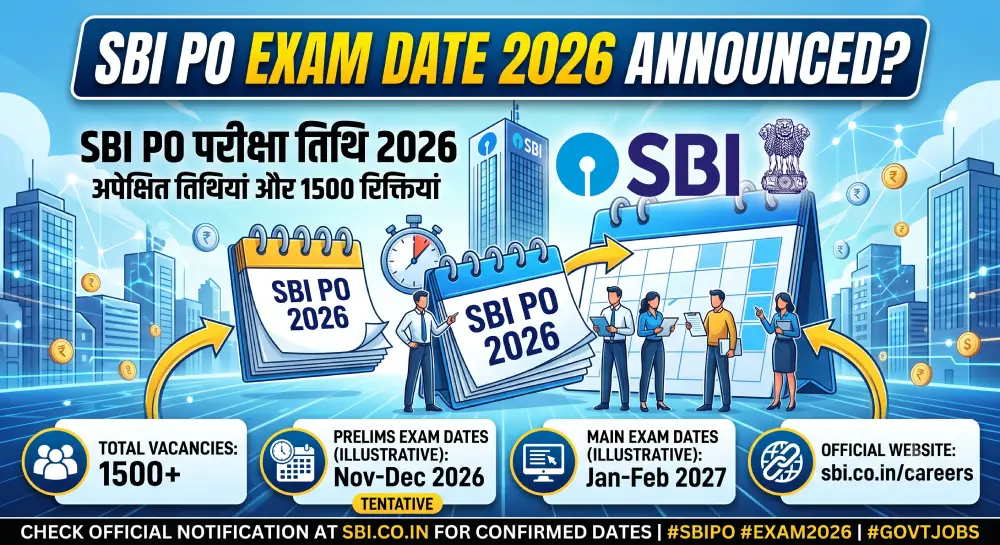 SBI PO Exam Date 2026 Announced? Check Prelims Exam Schedule for 1500 Vacancies | SBI PO परीक्षा तिथि 2026 2 SBI PO Exam Date 2026