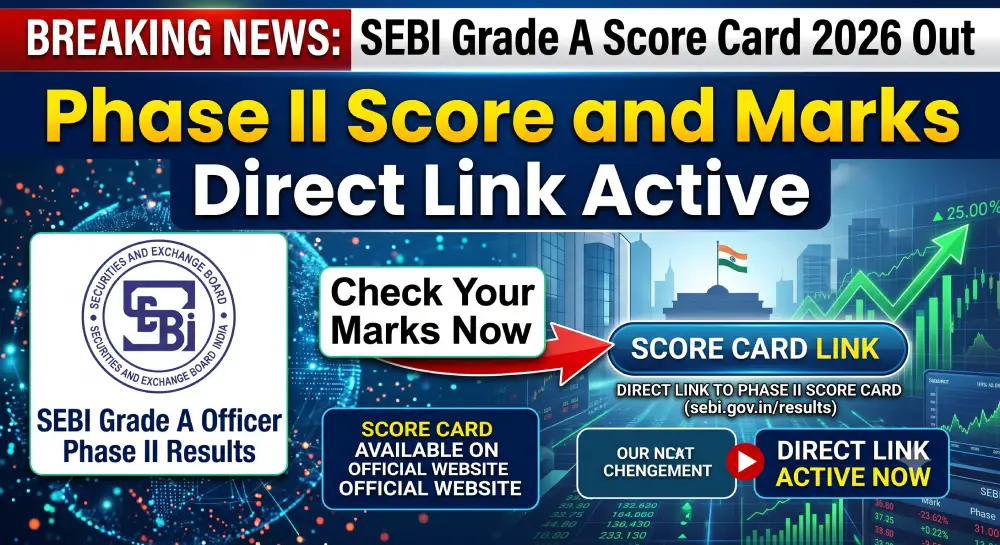 SEBI Grade A Score Card 2026 Out, Phase II Score and Marks Direct Link Active 3 SEBI Grade A Score Card 2026