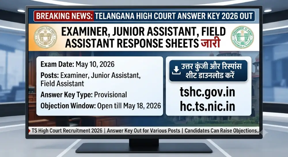 Telangana High Court Answer Key 2026 OUT: Examiner, Junior Assistant, Field Assistant Response Sheet जारी 2 Telangana High Court Answer Key 2026