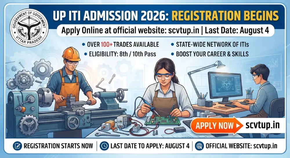 UP ITI Admission 2026 Registration Begins at scvtup.in; Apply Online by August 4 2 UP ITI Admission 2026