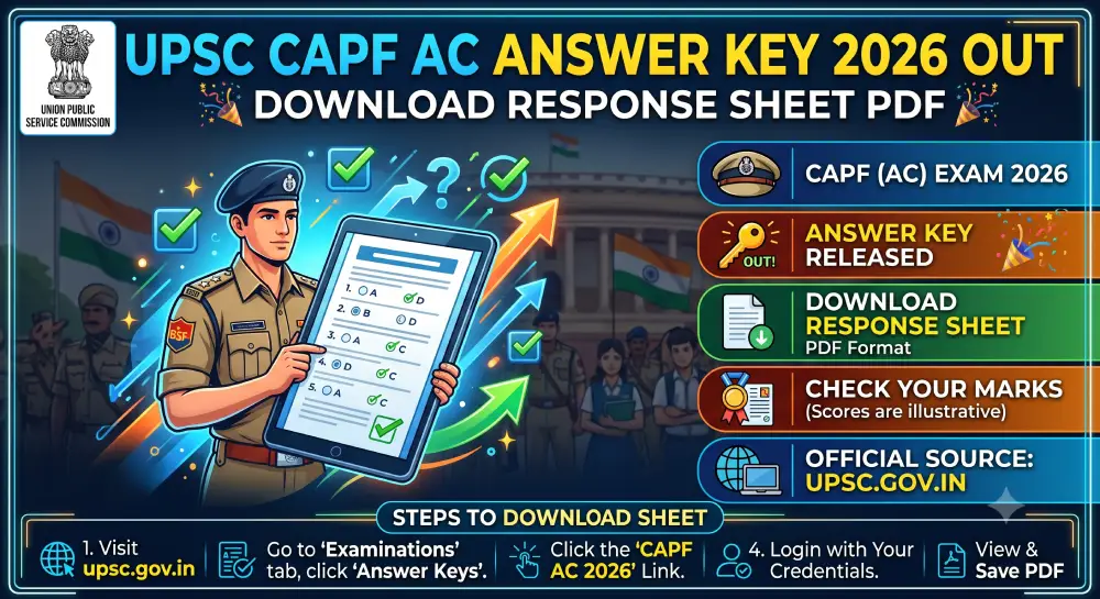UPSC CAPF Answer Key 2026 Out, Download Response Sheet PDF 4 UPSC CAPF Answer Key 2026