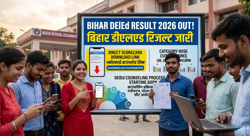 Bihar DElEd Result 2026 Out: बिहार डीएलएड रिजल्ट जारी, स्कोरकार्ड डाउनलोड लिंक, कटऑफ और काउंसलिंग प्रक्रिया 2 Bihar DElEd Result 2026