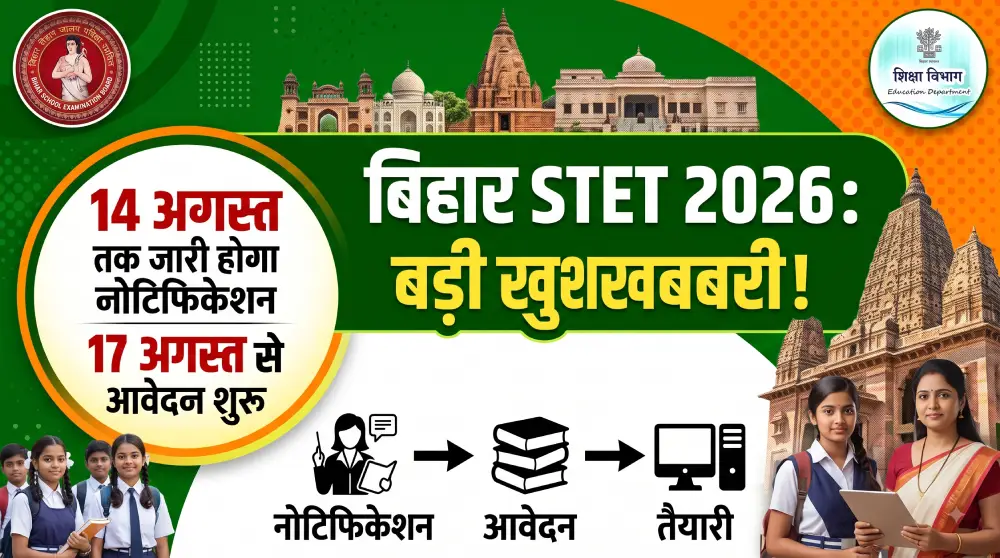 Bihar STET Notification 2026: 14 अगस्त तक जारी होगा नोटिफिकेशन, 17 अगस्त से आवेदन शुरू 2 Bihar STET Notification 2026