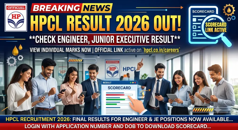 HPCL Result 2026 Out, Check Junior Executive, Engineer Result and Score Card Link Active 2 HPCL Result 2026