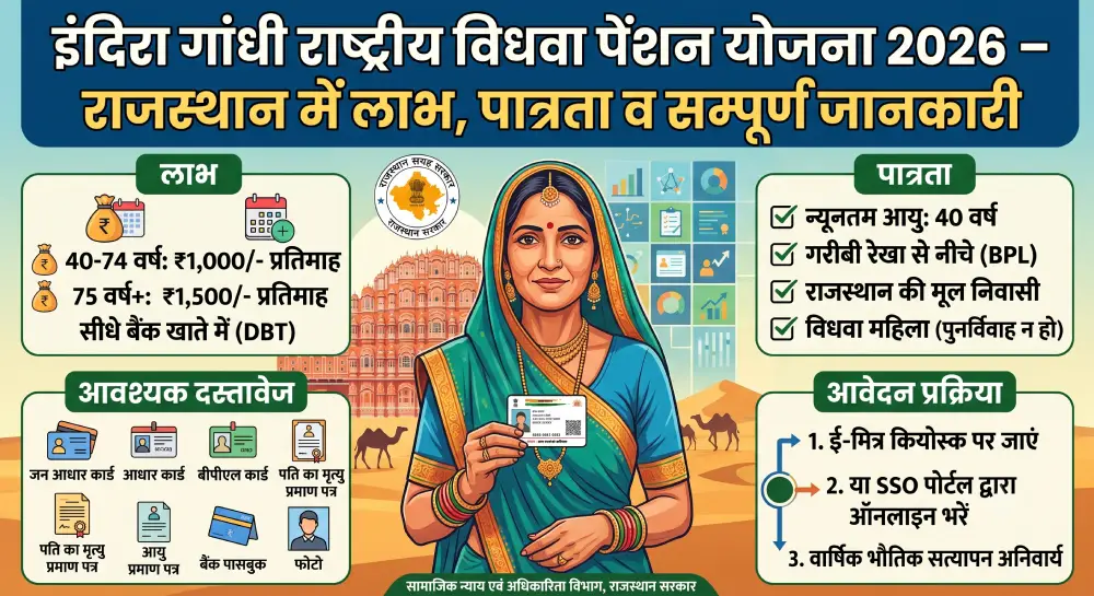 इंदिरा गांधी राष्ट्रीय विधवा पेंशन योजना 2026