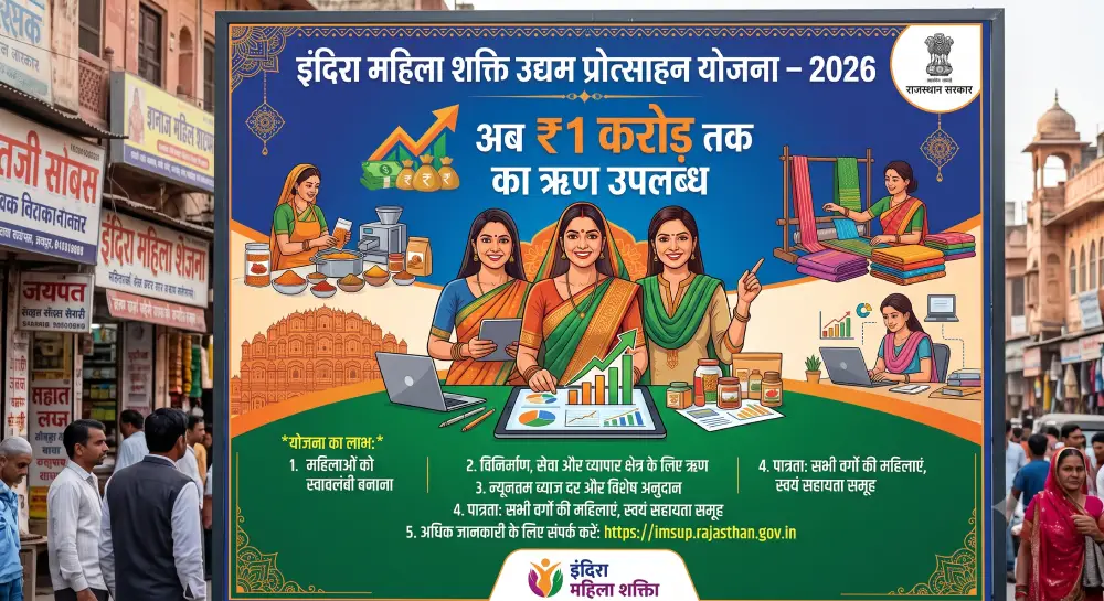 इंदिरा महिला शक्ति उद्यम प्रोत्साहन योजना 2026 (अब मुख्यमंत्री नारी शक्ति उद्यम प्रोत्साहन योजना) – ₹1 करोड़ तक ऋण व सम्पूर्ण जानकारी 2 इंदिरा महिला शक्ति उद्यम प्रोत्साहन योजना 2026