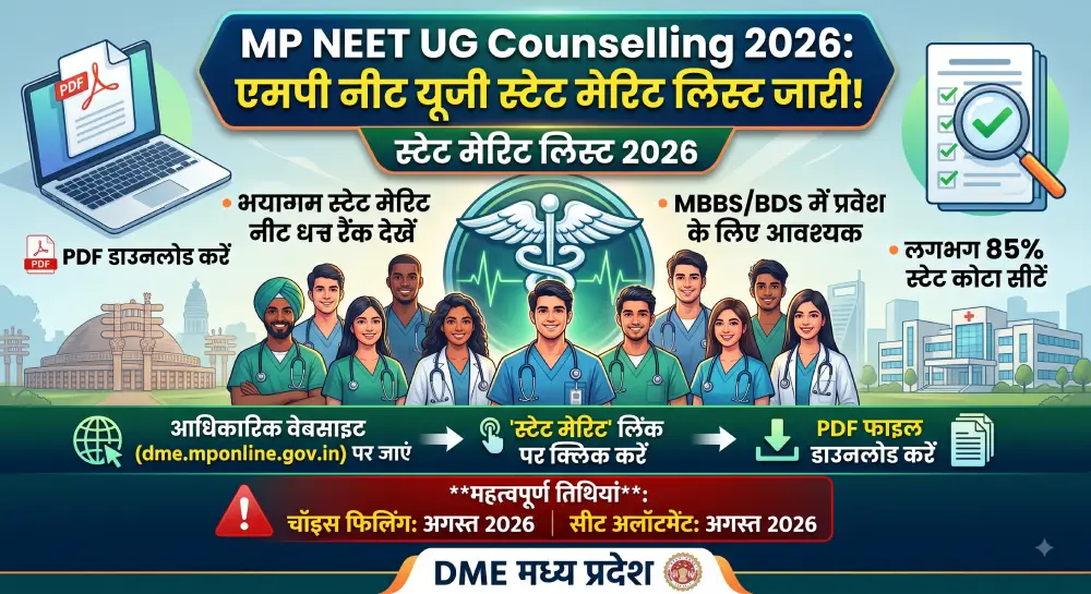 MP NEET UG Counselling 2026: एमपी नीट यूजी स्टेट मेरिट लिस्ट जारी, ऐसे करें PDF Download 2 MP NEET UG Counselling 2026