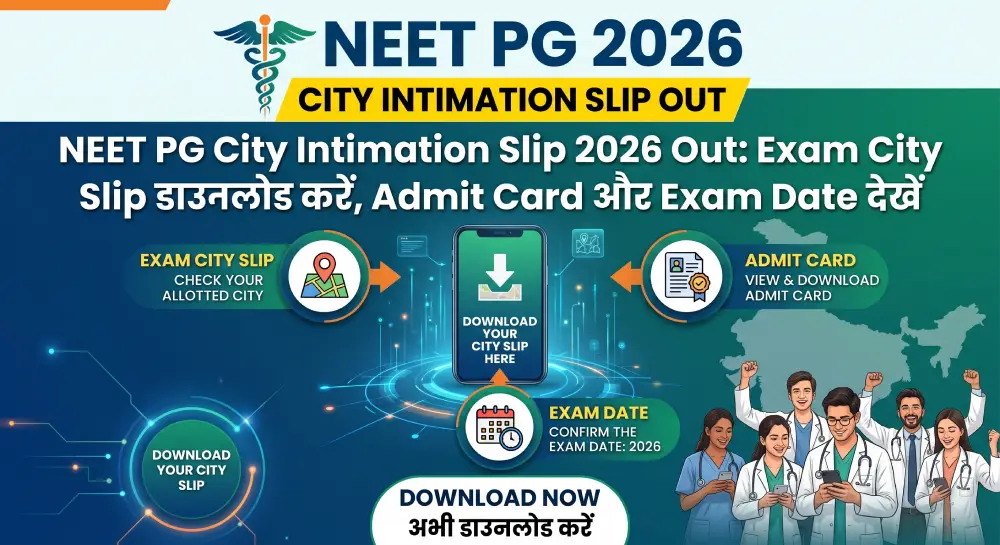 NEET PG City Intimation Slip 2026